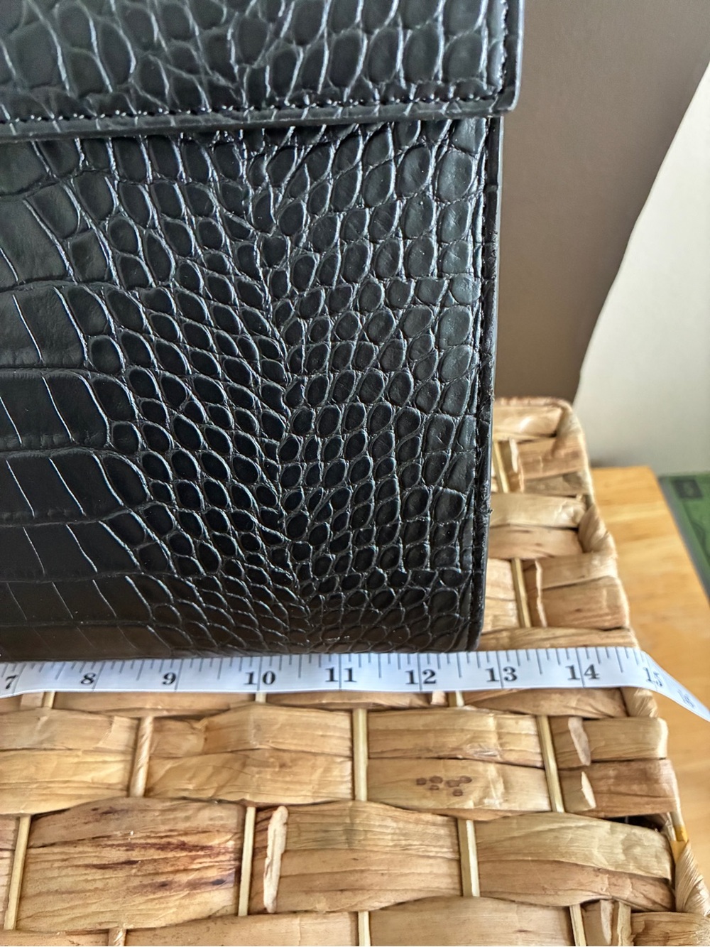 NWT Modern Picnic Large Luncher Black Croc Vegan Leather Lunch Bag - Picture 12 of 14